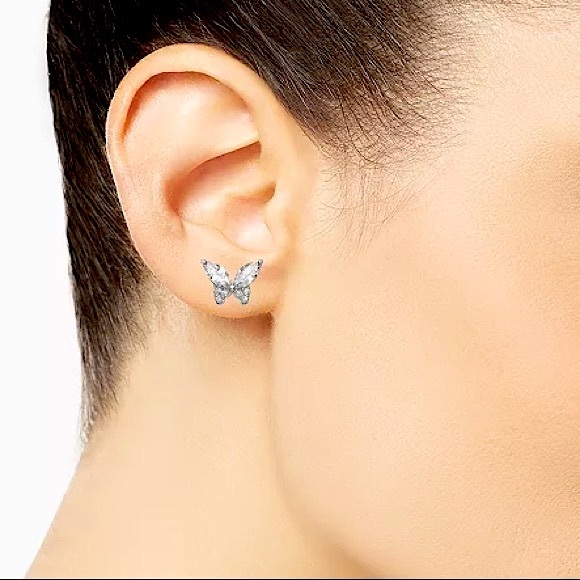 Giani Bernini Sterling Silver Crystal Butterfly Stud Earrings - Picture 5 of 7